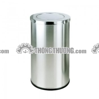 Thùng rác inox trắng nắp bập bênh