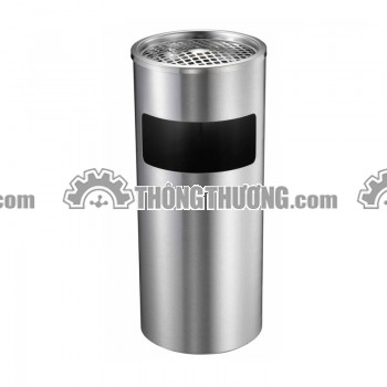 Thùng rác inox tròn có gạt tàn