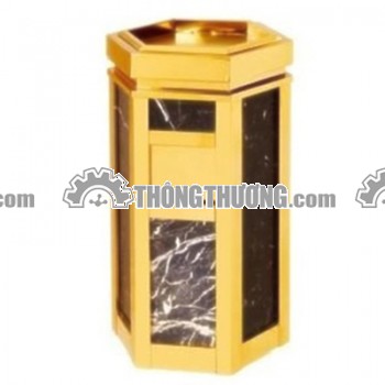 Thùng rác inox có gạt tàn thuốc lá