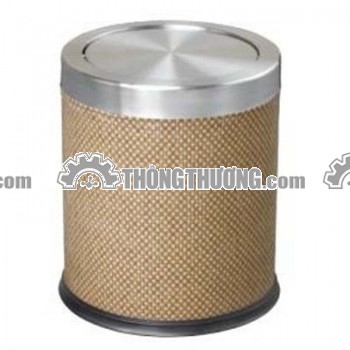 Thùng rác tròn bọc vải cao cấp nắp bập bênh