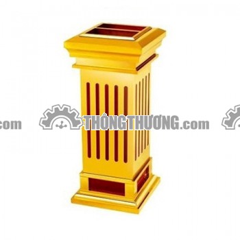 Thùng đựng rác bằng gỗ có gạt tàn thuốc lá