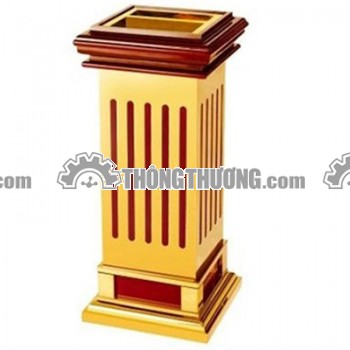 Thùng rác gỗ cao cấp có khay gạt tàn thuốc lá