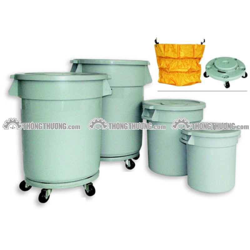 Thùng rác nhựa tròn nắp kín